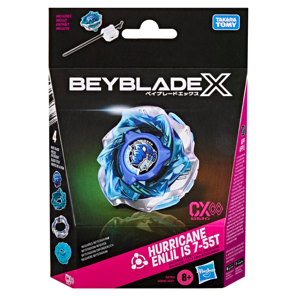 Hasbro Beyblade X CX Hurricane Enill 7-55T Takara Tomy